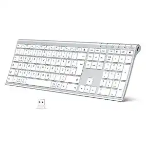 Tastatur Aluminium iClever Bluetooth Tastatur, kabellos, weiß