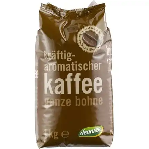 Dennree-Kaffee dennree Röstkaffee, ganze Bohne 1 kg Bio