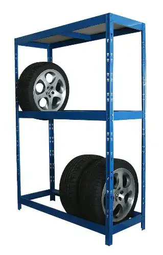 Reifenregal Szagato / Felgen-Steckregal 180 x 130 x 50 cm, blau