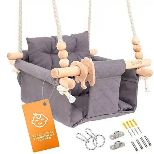 Babyschaukel outdoor SWINGG ® mit Sicherheitsgurt, aus Holz