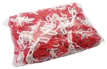Absperrkette UvV ES-Team UVKT0630 – Kunststoffkette rot/weiß