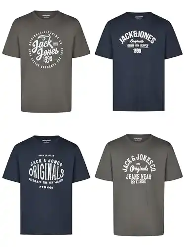 Jack-and-Jones-T-Shirt JACK & JONES JJLINO T-Shirt 4er Pack