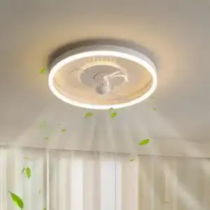 LED-Deckenventilator HYKISS, modern, ultra-leise, Ø50CM, Braun