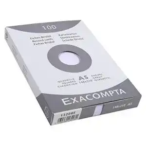 Karteikarten Exacompta 13208E Packung mit 100, DIN A5, kariert