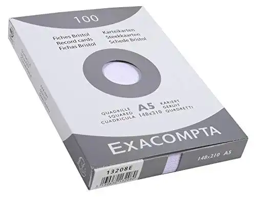 Karteikarten Exacompta 13208E Packung mit 100, DIN A5, kariert
