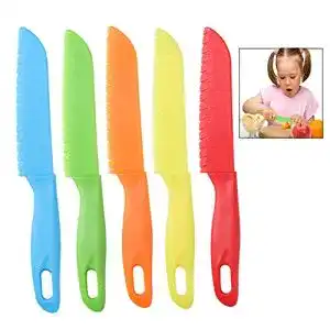 Kindermesser iwobi 5 Stücke Kunststoff-Küchenmesser Set