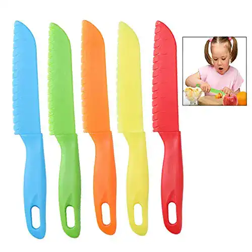 Kindermesser iwobi 5 Stücke Kunststoff-Küchenmesser Set