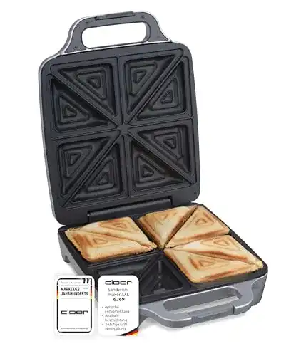 Sandwichmaker-4er Cloer 6269 Sandwichmaker XXL, 1800 W, für 4