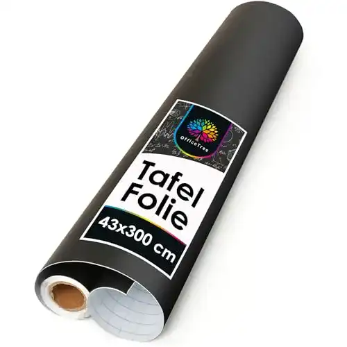 Tafelfolie OfficeTree Selbstklebend Schwarz – 300 x 43 cm