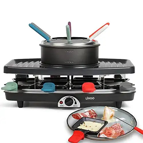 Raclette-Fondue-Set Livoo feel good moments bis zu 8 Personen