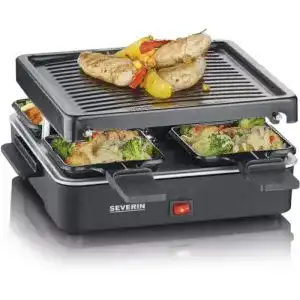 Mini-Raclette SEVERIN Mini Raclette-Grill, 4 Raclette Pfännchen