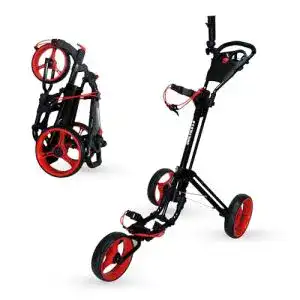Golf-Trolley Qwik-Fold Golfwagen mit 3 Rädern, patentiertes Kugelsystem und Fußbremse, 1 Sekunde zum Öffnen und Schließen