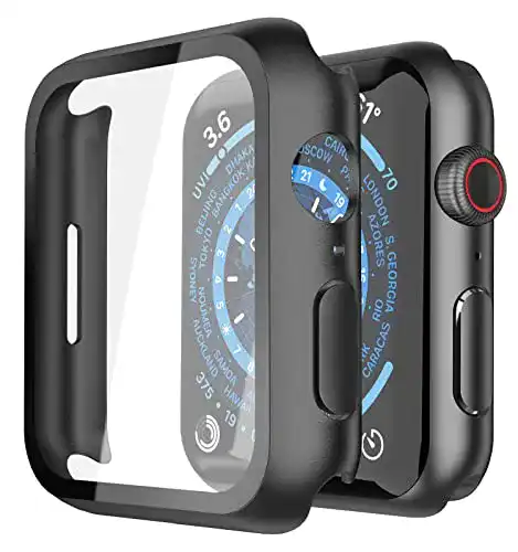 Apple-Watch-7-Hülle Misxi Hard Hülle mit Glas Displayschutz