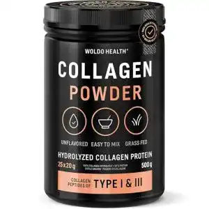 Kollagen WoldoHealth Collagen Pulver 500g Typ 1,2,3 Hydrolysat