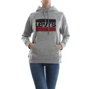 Hoodie Levi’s Damen Kapuzenpullover Graphic Sport, Grau