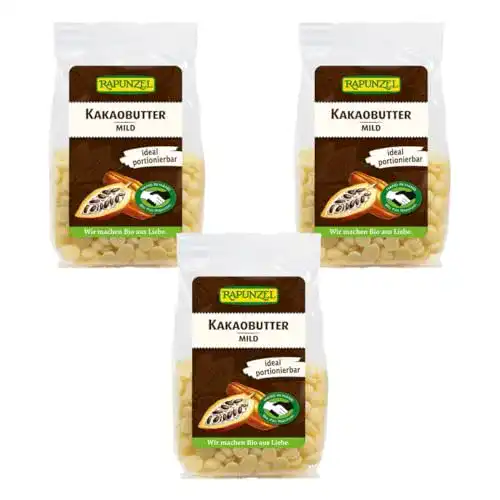 Kakaobutter Rapunzel mild HIH, 3er Pack (3 x 100 g)