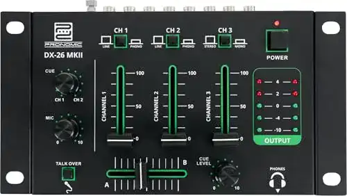 Die beste Mischpult Pronomic DX-26 MKII DJ-Mixer, 3-Kanal Mischer 2026 Test Bestseller Mischpult Pronomic DX-26 MKII DJ-Mixer, 3-Kanal Mischer