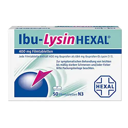 Kopfschmerztabletten Hexal Ibu-Lysin Filmtabletten, 50 St