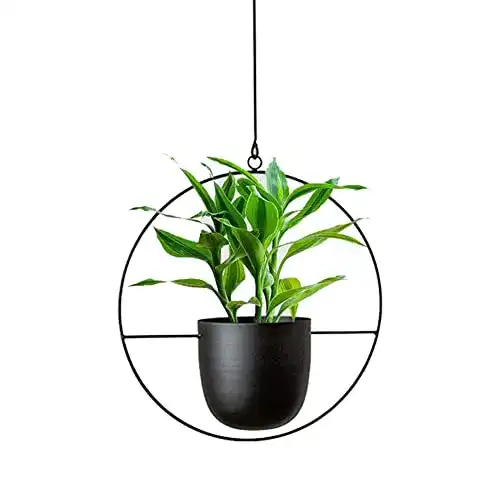 Blumenampel TENMEDARY Hängend Metall Blumentopf Schwarz