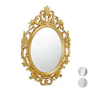 Barock-Spiegel Relaxdays Barock Spiegel, oval, gold