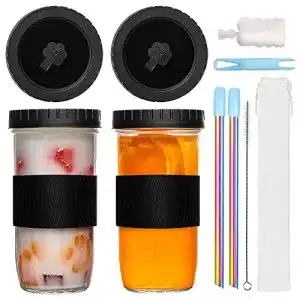 Bubble-Tea-Becher Cisivis, mit Strohhalm, 730 ml, 2er