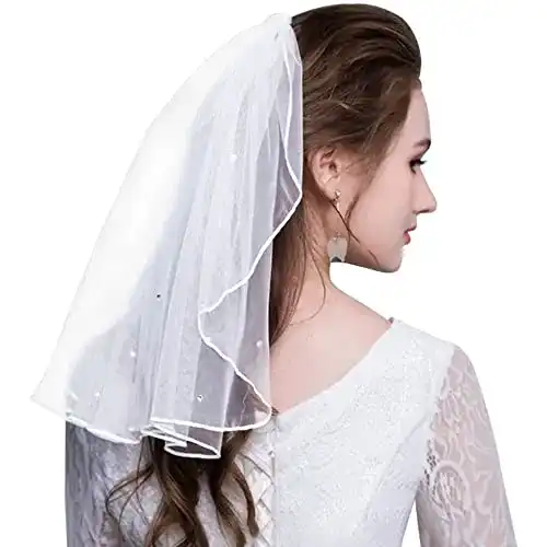 Schleier Amerson Braut, kurz Strass Elegante Braut Tüll mit Kamm