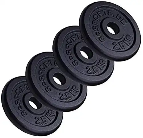 Hantelscheiben ScSPORTS 10 kg -Set, 4X 2,5 kg, Gusseisen Gewichte