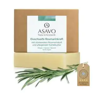 Haarseife ASAVO Premium Naturseife Rosmarin, handgeschöpft
