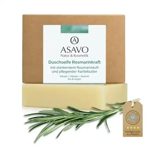 Haarseife ASAVO Premium Naturseife Rosmarin, handgeschöpft