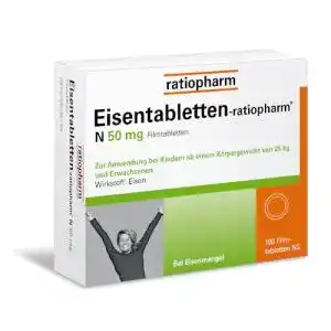 Eisentabletten Ratiopharm, N 50 mg Filmtabletten, 100 Tabletten