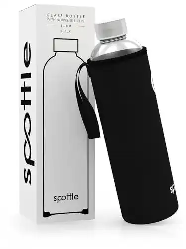 Glas-Trinkflasche 1l spottle ® Glasflasche mit Neoprenhülle 950ml
