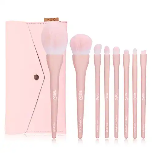 Pinselset MSQ 8 Stück Puder Lidschatten Pink Make-up Pinsel Set