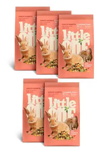 Zwergkaninchenfutter Little One Alleinfutter, 5 x 400 g