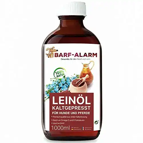 Leinöl für Hunde Rosi’s Barf-Glück Leinöl Pferde & Leinsamenöl