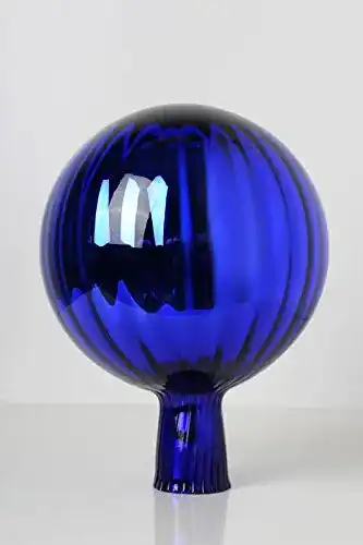 Rosenkugel Gardecor aus Glas handgemacht, Höhe 21cm, Blau
