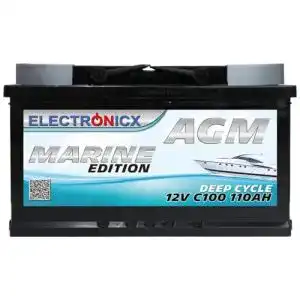 AGM-Batterie 110Ah Electronicx AGM Batterie 12v Marine Edition