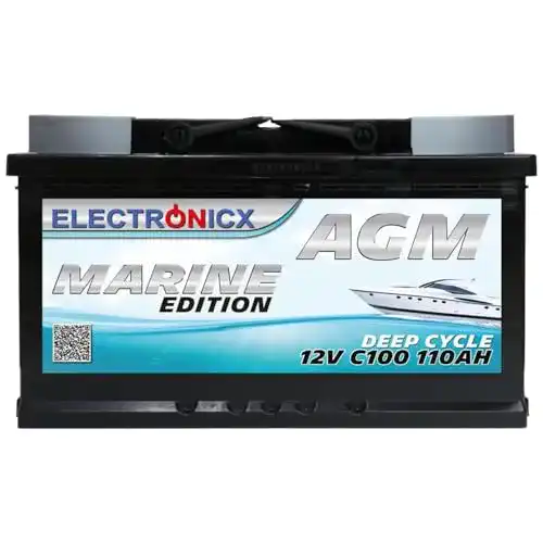 AGM-Batterie 110Ah Electronicx AGM Batterie 12v Marine Edition