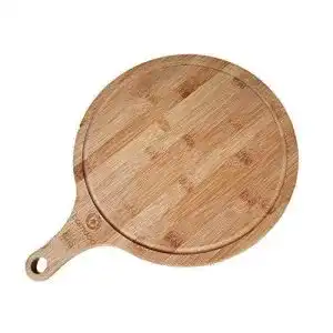 Flammkuchenbrett bamdoo Pizzabrett aus Bambus, rund ø 30cm