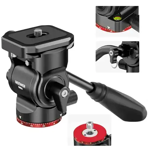 Getriebeneiger Neewer Stativ Fluidkopf Pan Tilt Head mit Arca Typ