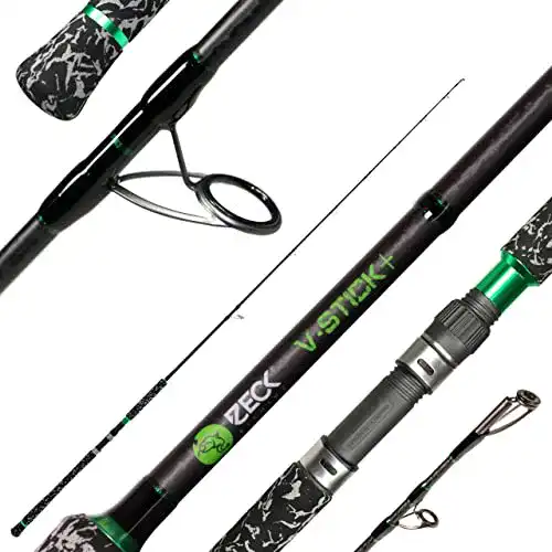 Wallerrute Zeck Fishing Zeck V-Stick+ 1,90m 250g , Welsrute, Angelrute zum Wallerangeln, Rute zum Vertikalangeln auf Waller, Vertikalrute