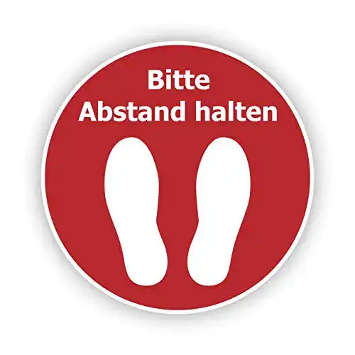 Fußabdruck-Aufkleber AufkleberDealer.de Bitte Abstand HALTEN