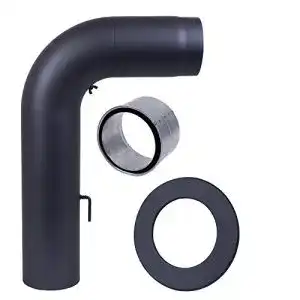 Ofenrohr Fullform Bogenrohrset Ø150mm schwarz Höhe 700 mm