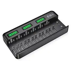 EBL-Ladegerät EBL 12+2 Bay Akku Ladegerät-Schnell Batterie