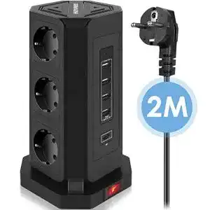 Steckdosenleiste mit USB-C HOVNEE Steckdosenleiste 9 Fach