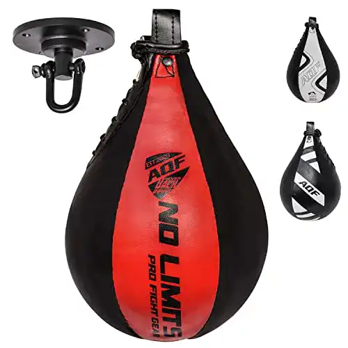 Boxbirnen AQF Leder Speed Ball & Swivel Boxing Boxsack MMA