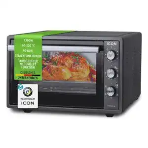 Minibackofen ICQN 42 Liter, 1600 W, Umluft, inkl. Backblech Set