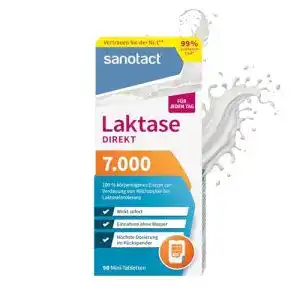 Laktase-Tabletten Sanotact Laktase 7.000 Direkt, 90 Mini-Tabletten