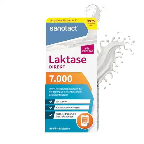 Laktase-Tabletten Sanotact Laktase 7.000 Direkt, 90 Mini-Tabletten