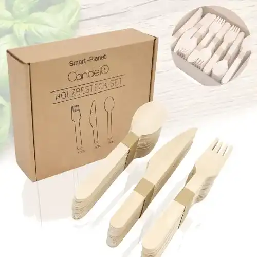 Holzbesteck Candelo ® hochwertiges Set 200-teilig PREMIUM