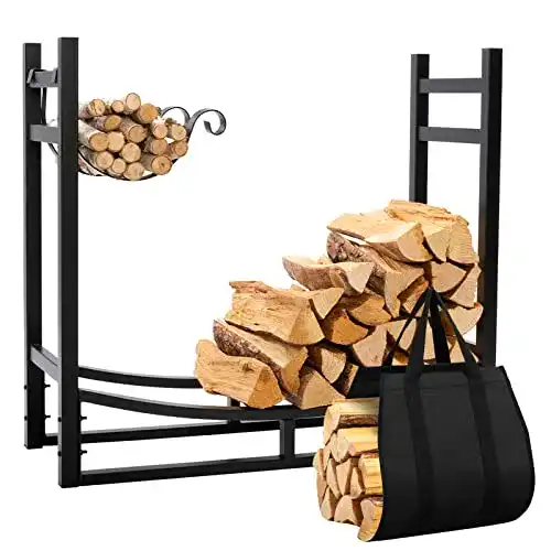 Holzlege DOEWORKS Kaminholzregal mit Anfeuerholzhalter